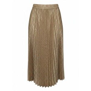 Japna Gold Metallic Cheetah Maxi Skirt XS Tiered Leopard Boho Resortwear